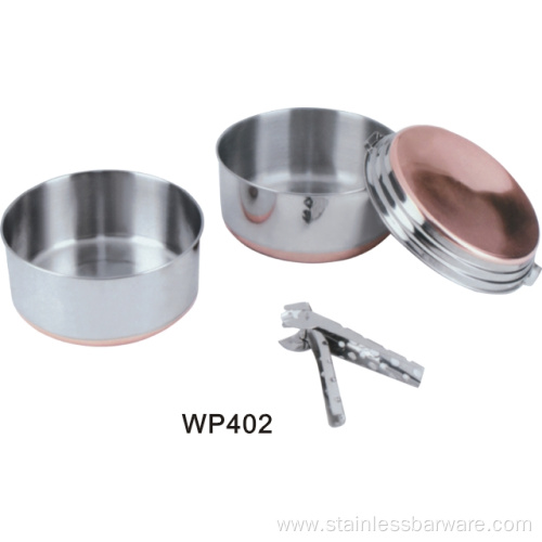Stainless steel camping cookware set picnic pots